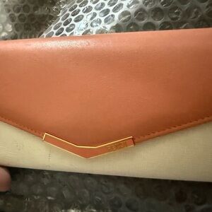 Fendi Orange and Beige Clutch